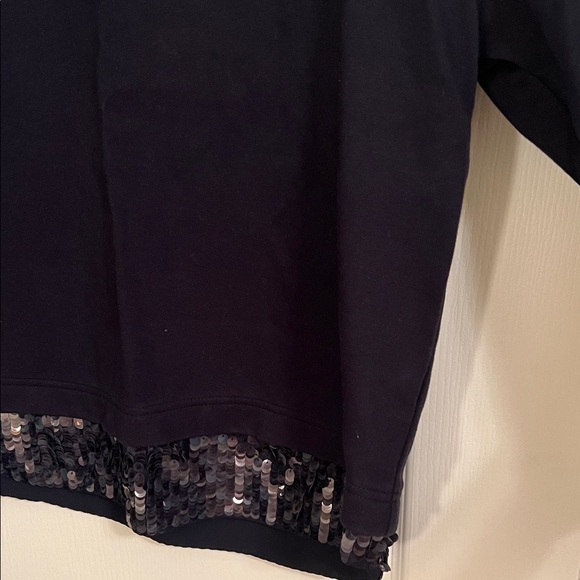 Navy Blue Sequin Hem Sweatshirt - Picture 3 of 8
